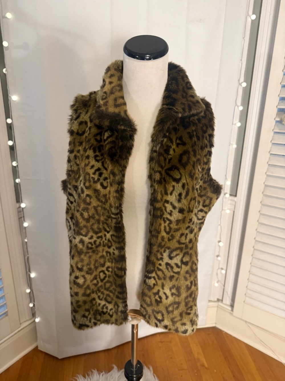 Parkhurst Outdoor Edition Leopard Faux Fur Vest Women’s Medium Made in Canada